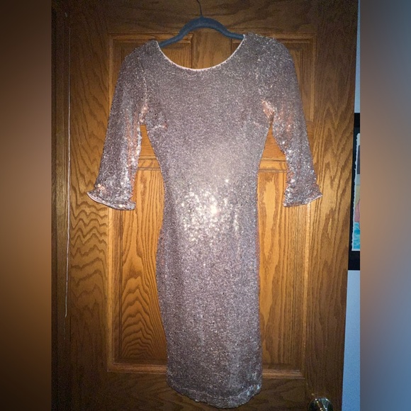 Lulus XS rose gold sequin dress - Picture 3 of 5